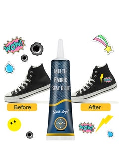 JUE-FISH 1PCS Cloth Repair Sew Glue, Instant Sew Glue Bonding Liquid, Quick Dry Multi Fabric Sew Glue, Fabric Glue for Clothing Permanent Washable, for Clothing Cotton Flannel Denim Leather, 50ml  - Image 4