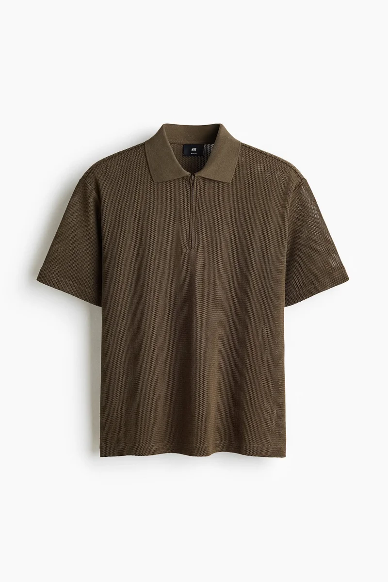 Regular Fit Hole-knit polo shirt
