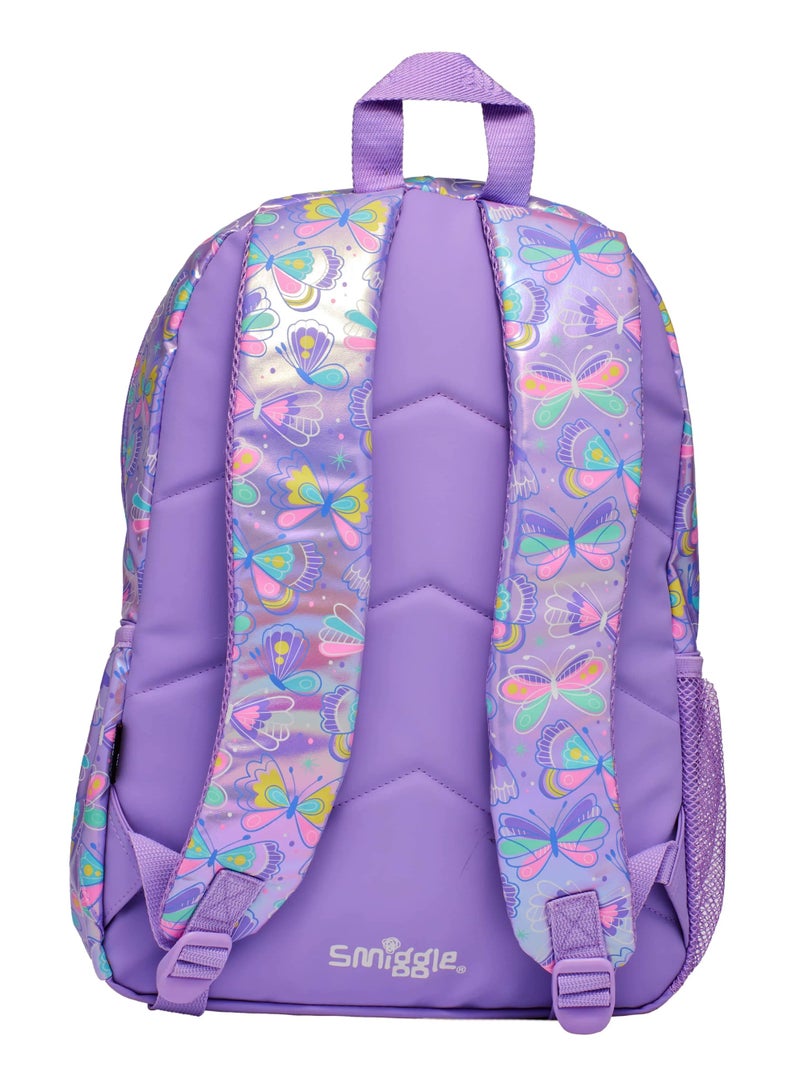 Smiggle Pink & Purple Cartoon Butterfly Backpack | Large Capacity Multi-Compartment School Bag - Image 2