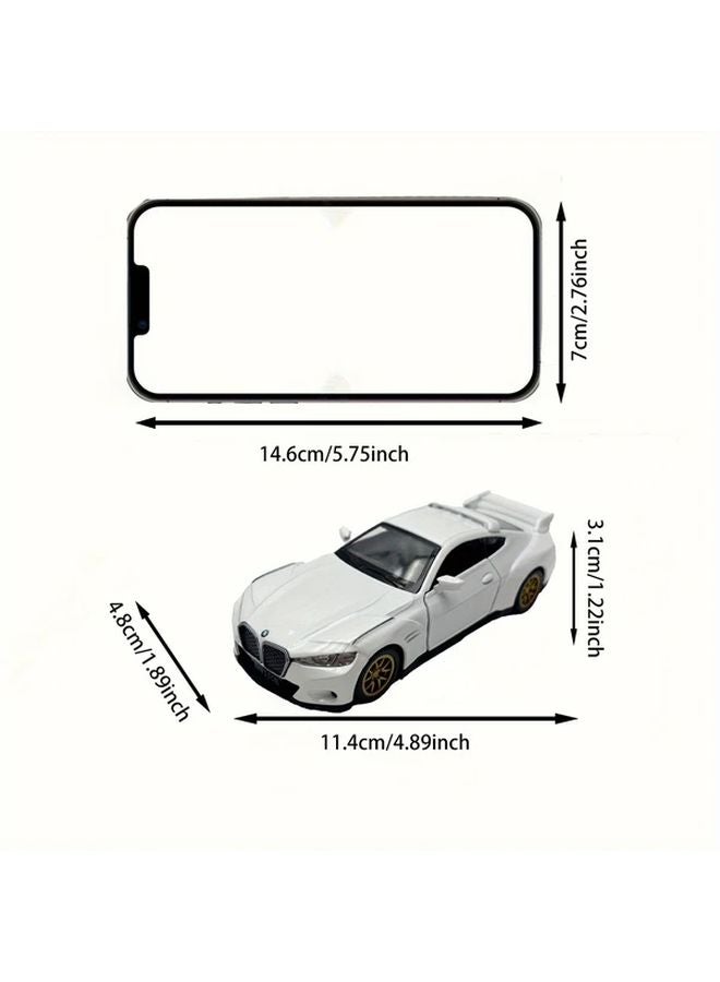 White Stripes BMW 3.0 CSL 1:42 موديل سيارة سبيكة لعبة جمع للكبار والأطفال - Image 3
