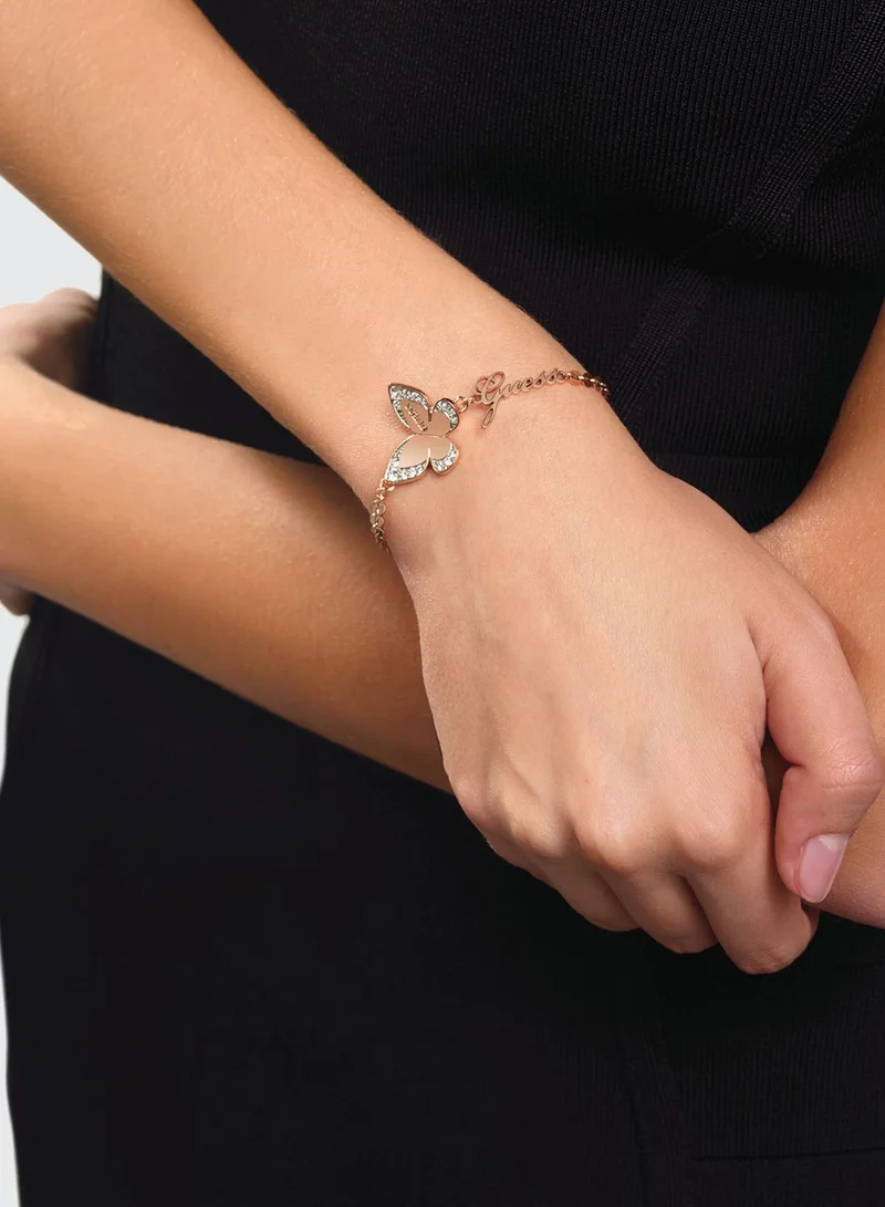 GUESS Butterfly Station Charm Bracelet