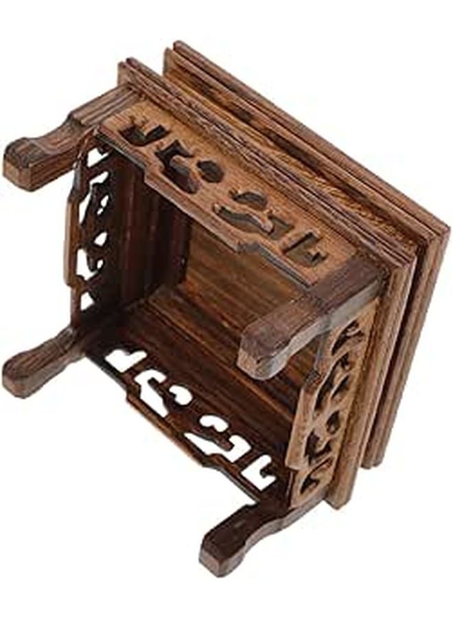 Solid Wood Rectangular Riser Stand For Indoor Plants Buddha Statues Flower Pots Home Decor - Image 1