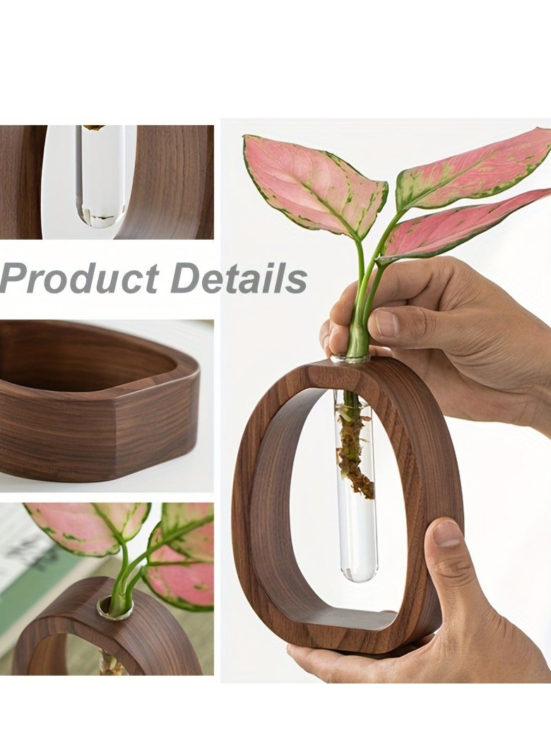 Walnut-Colored Creative Flower Vase – Minimalist Glass Plant Arrangement Decor  - Image 3