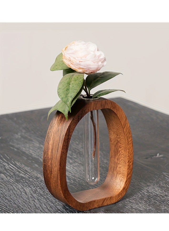 Walnut-Colored Creative Flower Vase – Minimalist Glass Plant Arrangement Decor  - Image 5