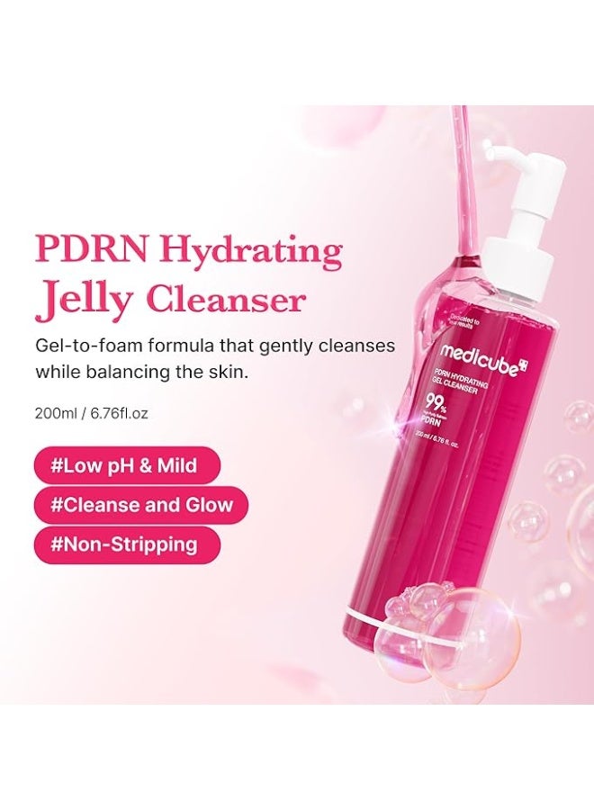Medicube جل تنظيف الوجه من بيدران (200 مل) ، غسول وجه لطيف منخفض الحموضة مع LHA لتنظيف المسام بعمق وتقشير ، منظف مرطب مع حمض الهيالورونيك والسيراميدات لبشرة متوازنة ومشرقة - Image 2