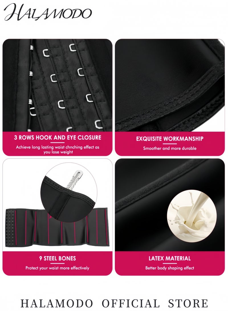 هالامودو مشد الخصر النسائي، مشد الجسم، مشد الخصر مع عظام فولاذية، مشد الخصر تحت الصدر من اللاتكس، مشد رياضي على شكل ساعة رملية، مشكل الجسم - Image 2
