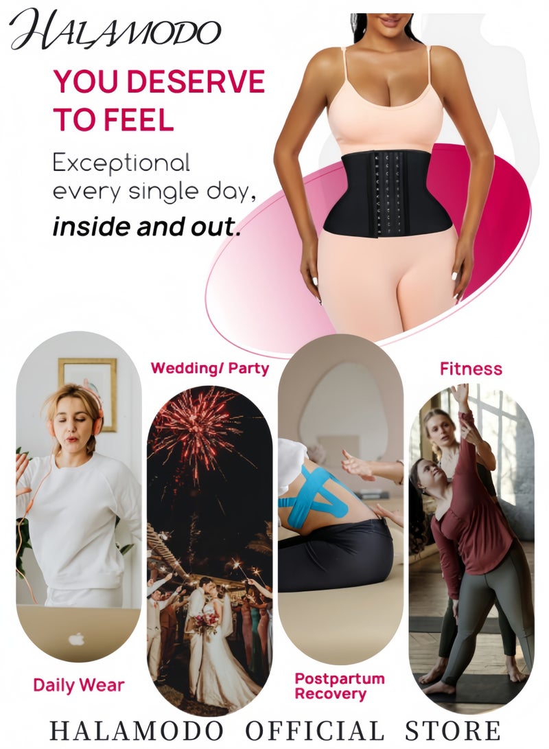 هالامودو مشد الخصر النسائي، مشد الجسم، مشد الخصر مع عظام فولاذية، مشد الخصر تحت الصدر من اللاتكس، مشد رياضي على شكل ساعة رملية، مشكل الجسم - Image 5
