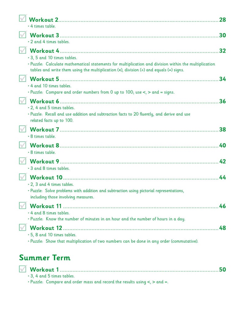 New Ks2 Maths Times Tables 10Minute Weekly Workouts Year 3 - Image 4