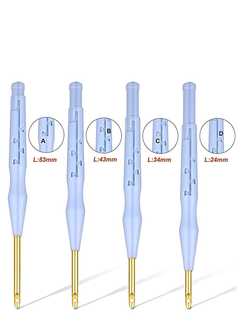 SYOSI 8 Pieces Punch Needle Embroidery Kits Adjustable Rug Yarn Punch Needle Wooden Handle Embroidery Pen Needle Threader Punch Needle Cloth - Image 2