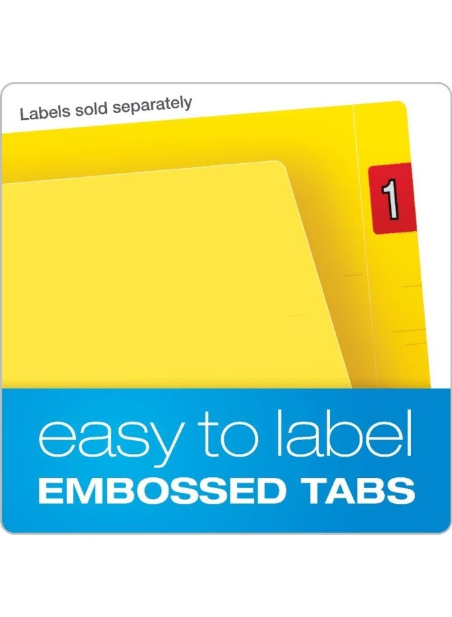 Pendaflex Colour End Tab Folders, Full Tab, Letter Size, Yellow, 100 per Box (H110DY) - Image 4