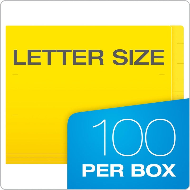 Pendaflex Colour End Tab Folders, Full Tab, Letter Size, Yellow, 100 per Box (H110DY) - Image 3
