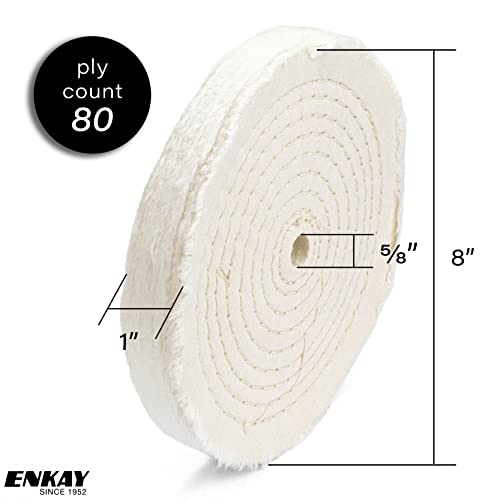 ENKAY - 8" Extra Thick Spiral Sewn Buffing Wheel (80 Ply) - Image 2