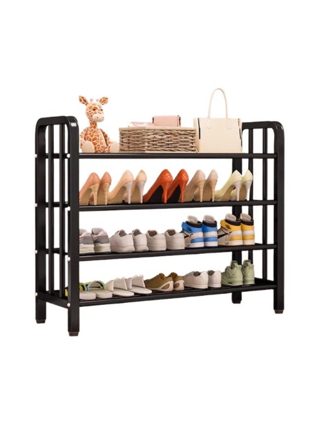 SALADAYS 4-Tier Shoe Rack, Shoe Storage Shelf Organizer, Sturdy and Durable Metal Structure Free Standing Shoe Rack for Closet Entryway Doorway(Black) - Image 1