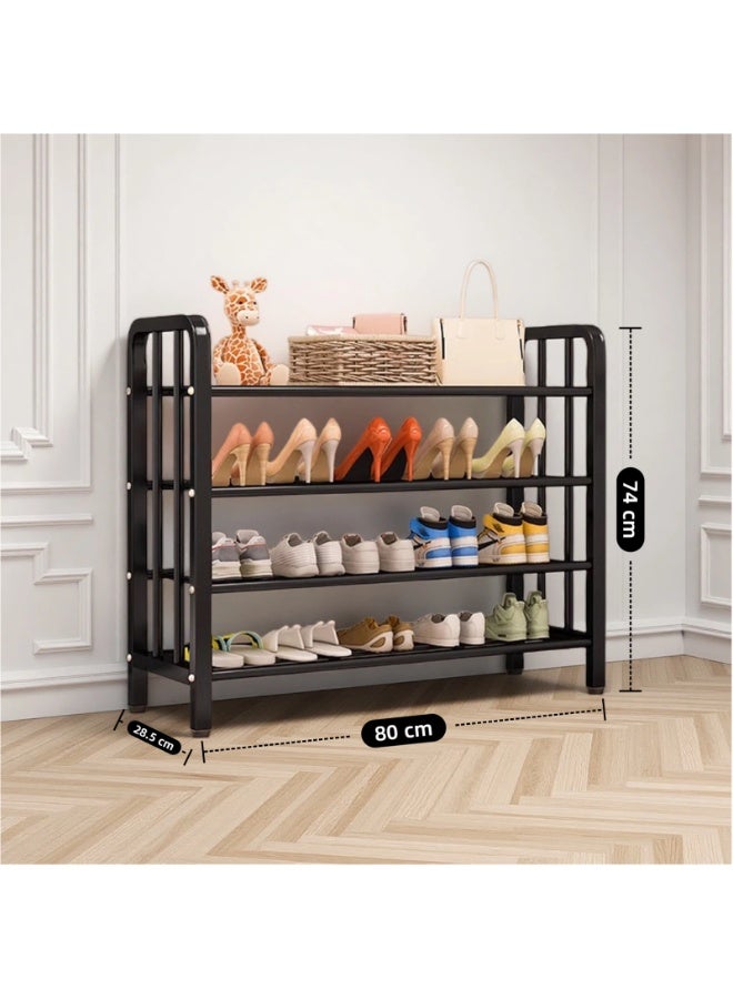 SALADAYS 4-Tier Shoe Rack, Shoe Storage Shelf Organizer, Sturdy and Durable Metal Structure Free Standing Shoe Rack for Closet Entryway Doorway(Black) - Image 2