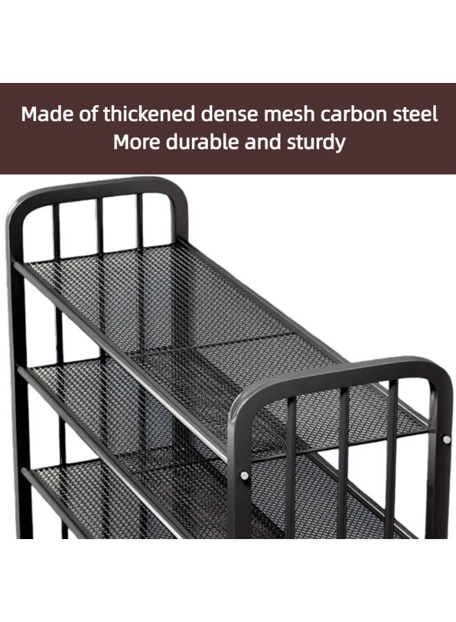 SALADAYS 4-Tier Shoe Rack, Shoe Storage Shelf Organizer, Sturdy and Durable Metal Structure Free Standing Shoe Rack for Closet Entryway Doorway(Black) - Image 4