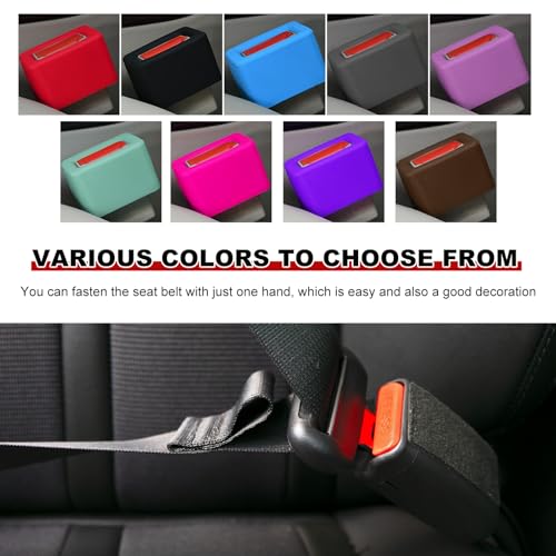 Yourkar 2 PCS Seat Belt Buckle Holder, Non-Slip Silicone Seatbelt Buckle Booster for Kids & Elders, Seat Belt Holder Buckle Fixer for Easy Access Upright Buckling, Car Accessories (Pink) - Image 4