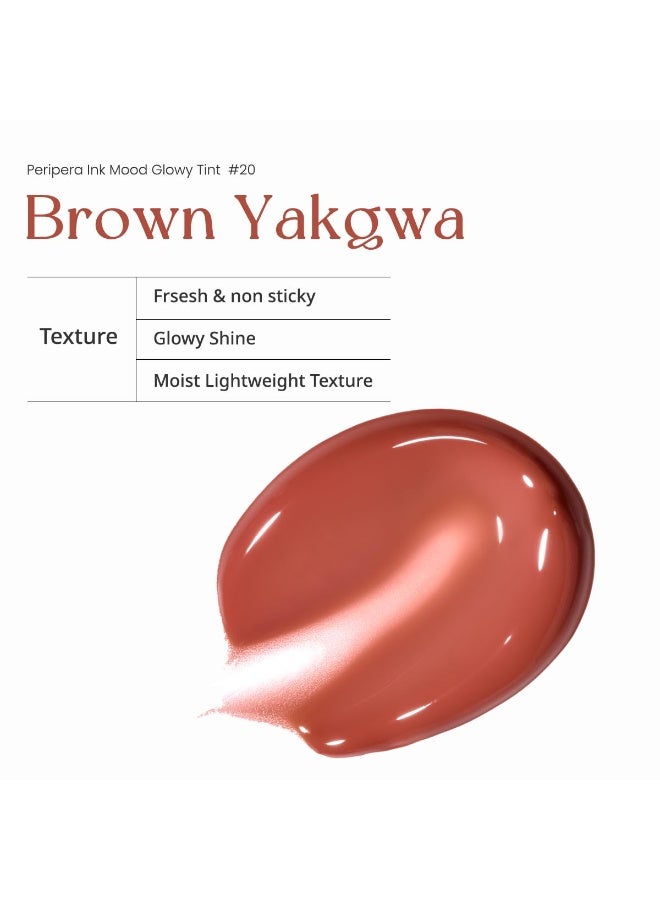 Peripera Ink Mood Glowy Tint | Lip-Plumping, Naturally Moisturizing, Lightweight, Glow-Boosting, Long-Lasting, Comfortable, Non-Sticky, Mask Friendly, No White Film 020 BROWN YAKGWA (HONEY K-OOKIE) - Image 2