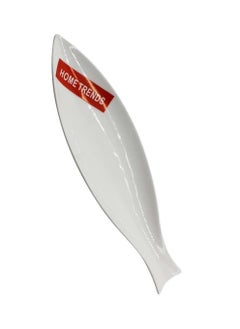 Fish-Shaped Ceramic Dish  11.75-Inch Size Serveware Serving Plate For Home Kitchen Restaurants