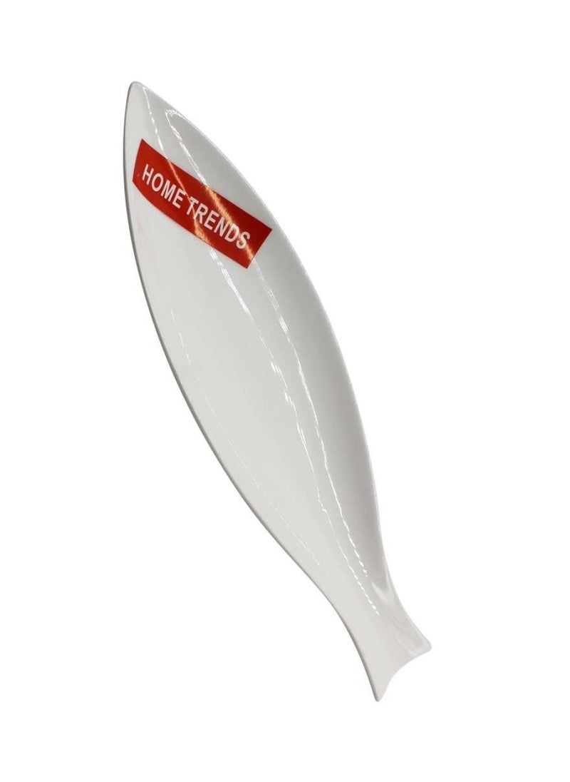 LTR - Fish-Shaped Ceramic Dish  11.75-Inch Size Serveware Serving Plate For Home Kitchen Restaurants - Image 1