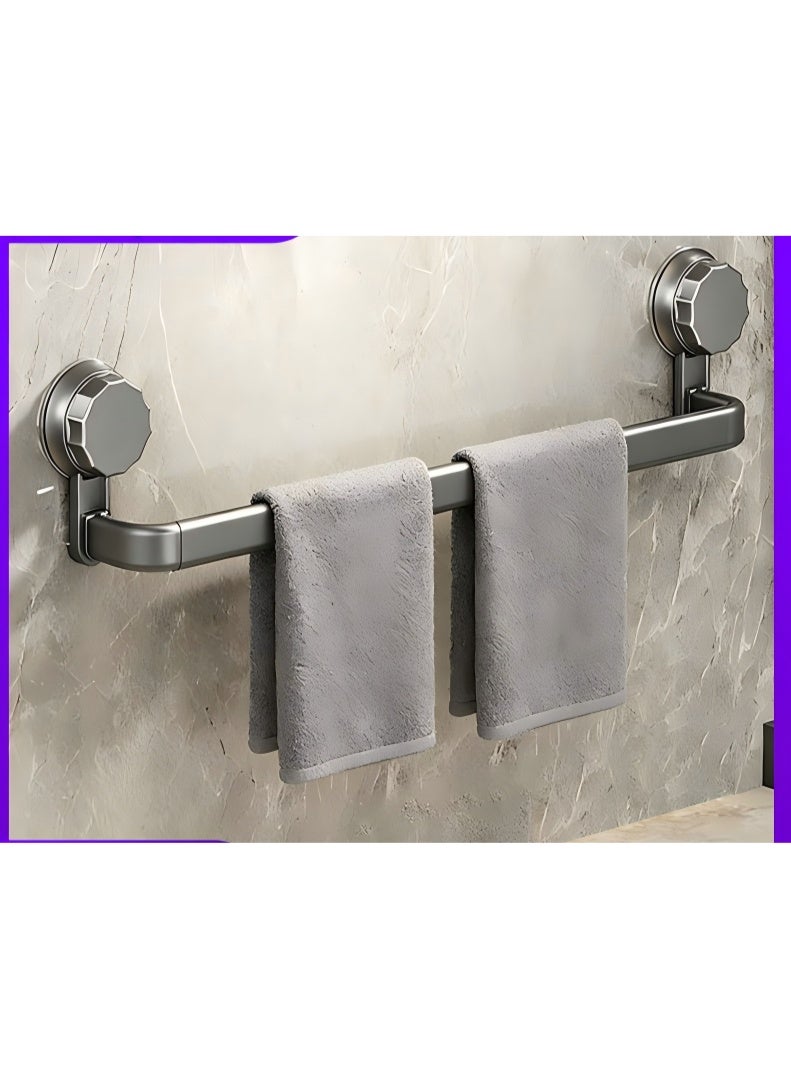 Suction Cup Rotatable Press Install Towel Bar 35cm Single Pack, Gun Gray No Drill Bathroom Towel  Rack - Image 2