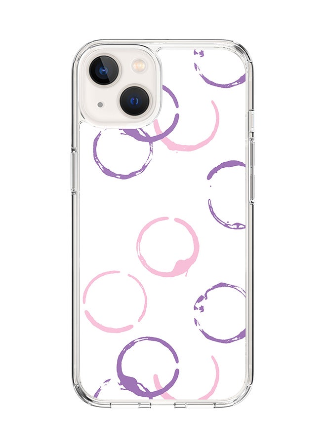 Stylizedd Classic Clear for Apple iPhone 14 Case Hybrid Soft Cover Flexible Edges Anti Drop TPU PC Gel Thin Transparent Cover [ Designed for Apple iPhone 14 ] - Pretty Stains Full Print 