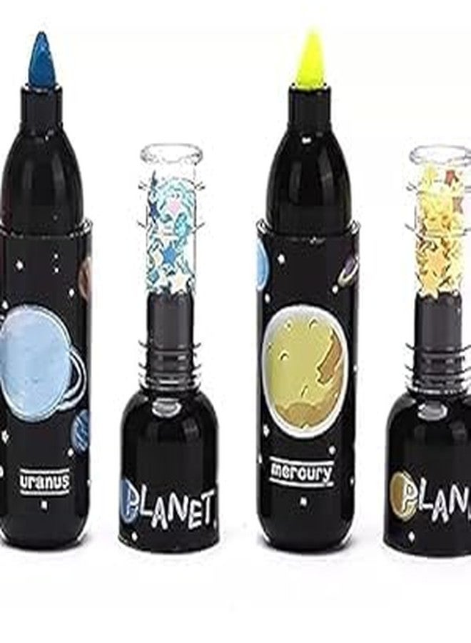 SKINPLUS Astronaut Space Theme Bottle Shape Highlighters | Set Of 6 | Fine Grip Marker Pen | Ideal For Office Stationery & Kids - Image 3