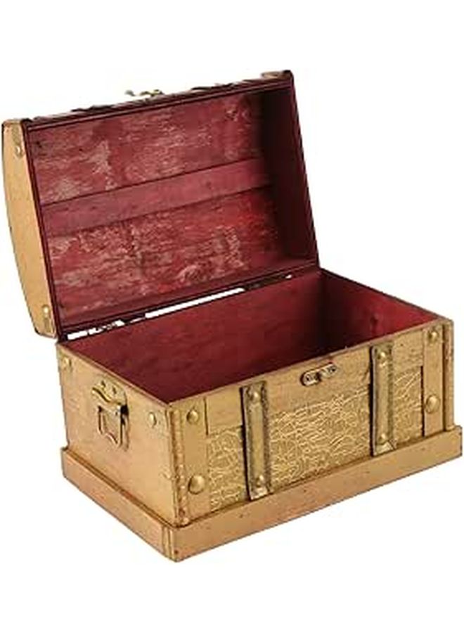 Antique Wooden Treasure Box Large Jewelry Storage Organizer Watch Box For Kids - Image 1