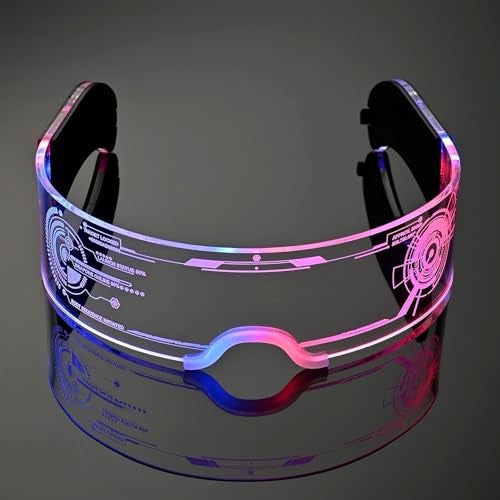 DAYANIDHI Dayanadhi Luminous Multi-colored LED Glasses | Glowing Light Up Party Supply for Bar Club Halloween | 7 Colors Futuristic Glasses | 4 Modes Light Up Glasses for Adults | Modern Stylish Glasses - Image 1