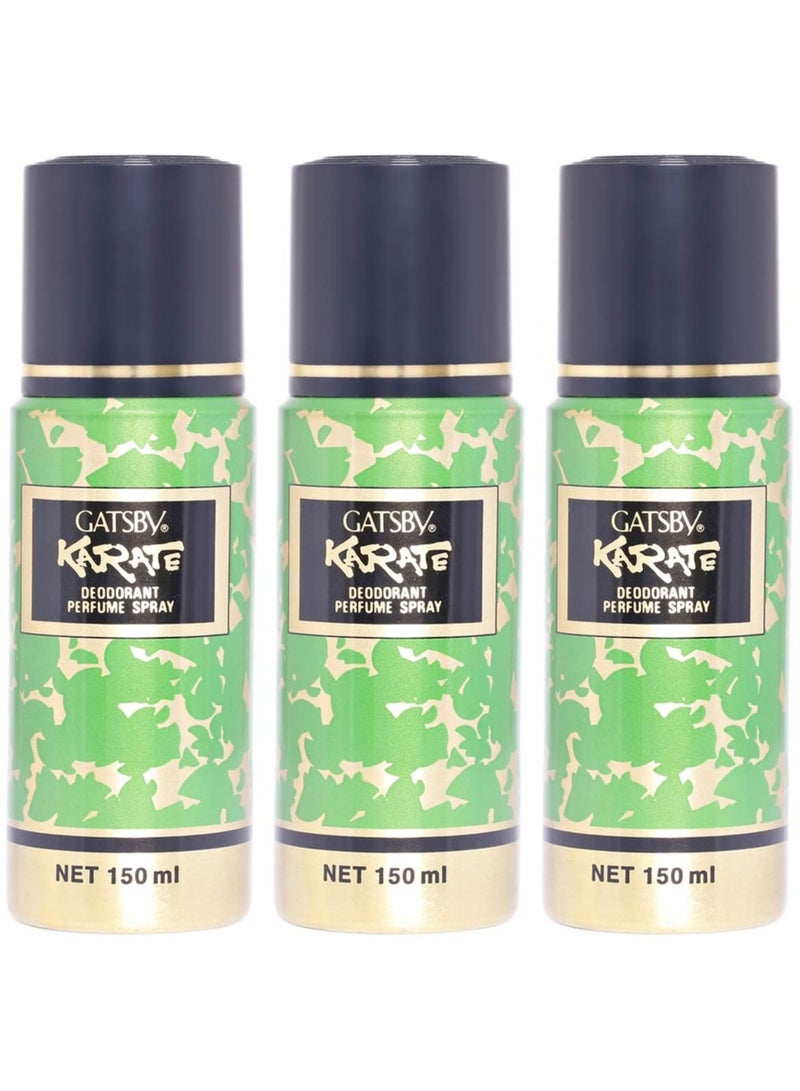 Gatsby Deodorant Perfume Spray Karate 150ml, Set of 3