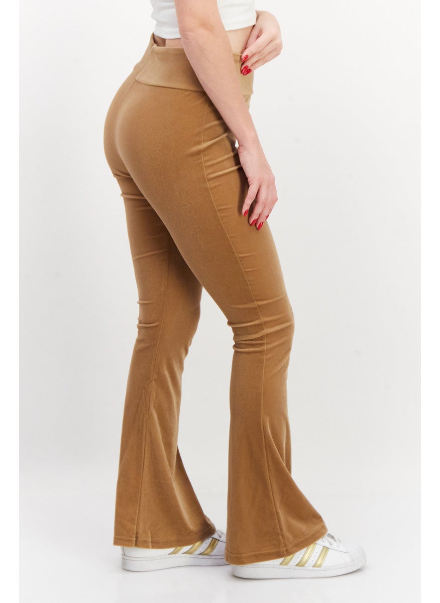 adidas Originals Women Sportswear Fit Flare Outdoor Leggings, Light Brown  - Image 4