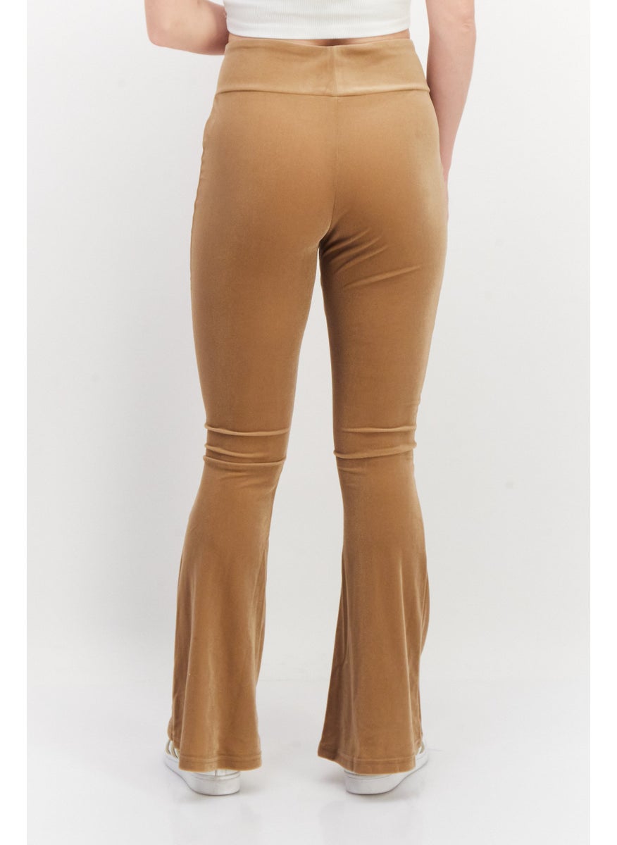 adidas Originals Women Sportswear Fit Flare Outdoor Leggings, Light Brown  - Image 3