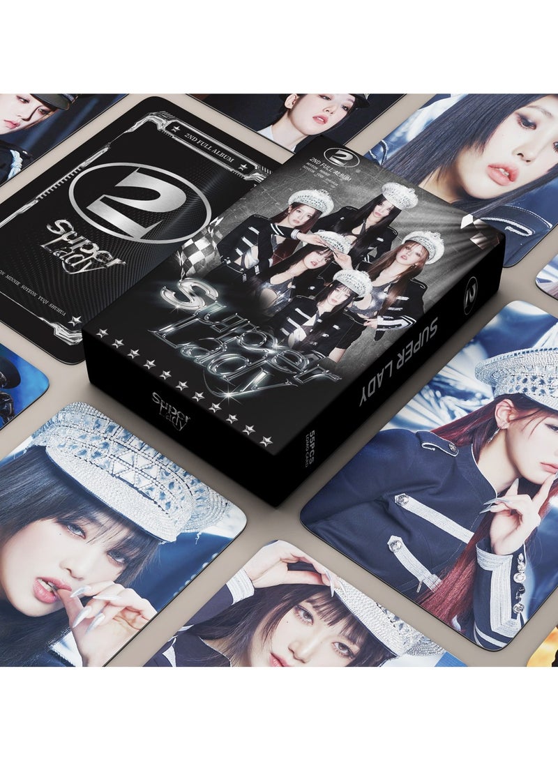 55Pcs (G) I-dle SuperLady LOMO Cards 2ND Album Mini Card PhotoCards K-POP Merch Gidle I SWAY Collectors WorldTour Season Greetings 2025 PhotoAlbum - Image 2