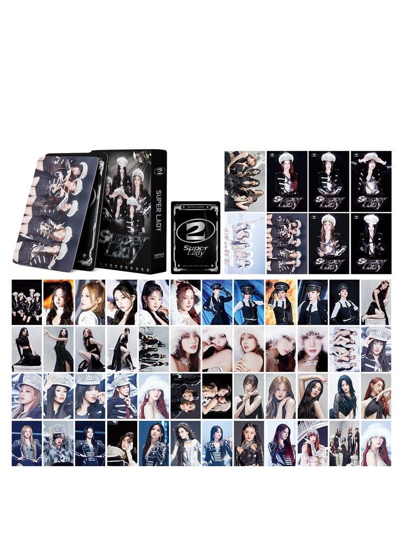 55Pcs (G) I-dle SuperLady LOMO Cards 2ND Album Mini Card PhotoCards K-POP Merch Gidle I SWAY Collectors WorldTour Season Greetings 2025 PhotoAlbum - Image 1
