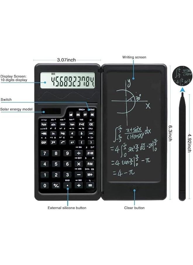 HOOKOR Solar Scientific Calculators, Scientific Calculator with Notepad, Large 10-Digit Display Screen, Perfect Supplies for Students, teacher, engineer.  - Image 4