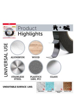 Y&D Ultra Strong Black Double Sided Tape (2 Pack) 12mm x 10m | Perfect Mounting for Automotive, Moldings, LED, Waterproof 1mm Thickness  - Image 4