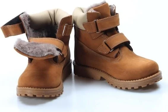 فاست ستيب Leather & Fur Unisex Kids Worker Boots 006KPA1001
