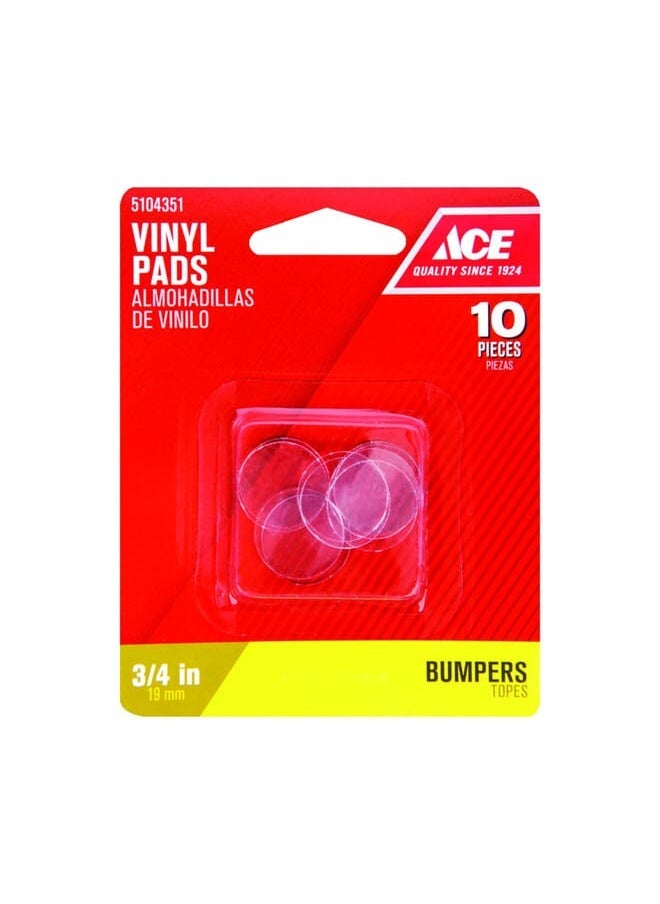 ACE - 10-Piece Vinyl Round Bumper Pads Clear 19mm - Image 1