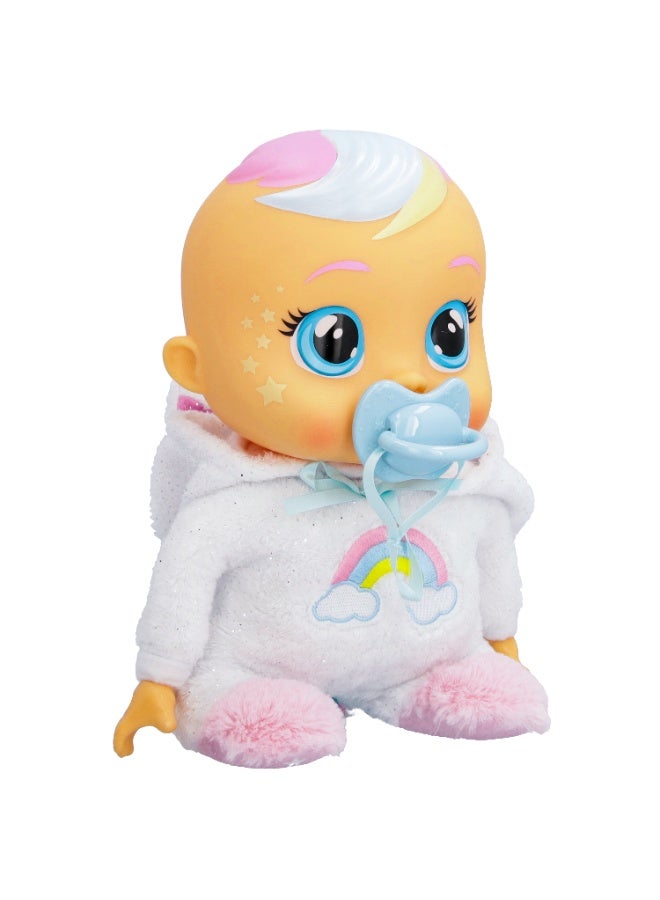 CRY BABIES دمية كراي بيبيز جودنايت دريمي ببي في بيجامة ذات طابع يونيكورن، تعمل بالبطارية | تصدر أكثر من 10 أصوات بيبي واقعية | تبكي دموع حقيقية | دمية تفاعلية | دمية ناعمة قابلة للجمع | لعب رعاية وتخيل | تطوير حسي | هدية للأطفال والرضع - Image 2