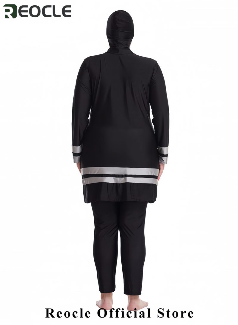 ريوكل ملابس سباحة محتشمة للنساء مقاسات كبيرة حارس طفح قميص سباحة مع بنطال صيفي فضفاض للمحجبات - Image 4