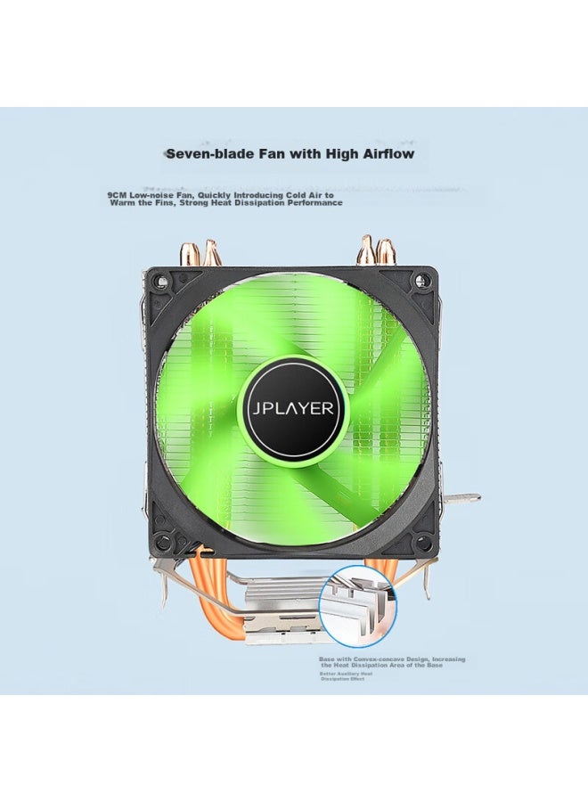 Jplayer Huanshuang 400 Non-led Cpu Air Cooler, 4 Copper Tubes 9cm Noise-reducing Fan, Multi-platform With Thermal Paste, Jps117 - Image 3
