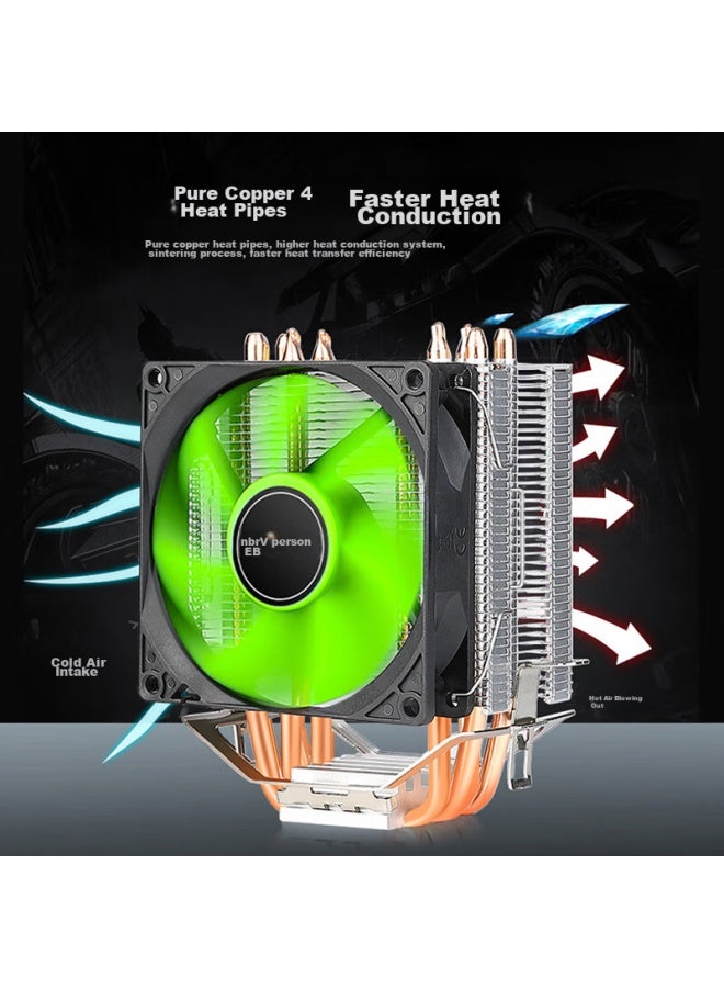 Jplayer Huanshuang 400 Non-led Cpu Air Cooler, 4 Copper Tubes 9cm Noise-reducing Fan, Multi-platform With Thermal Paste, Jps117 - Image 4