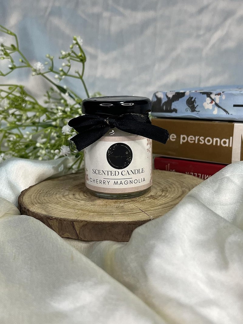 Wrapped up Love Scented Candles Pack of 4 Saffron Sandalwood Cherry Magnolia Roasted Coffee Marine Melody 15 Hours Burn time - Image 3
