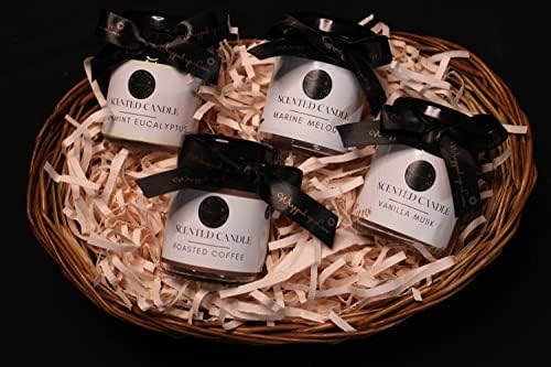 Wrapped up Love Scented Candles Pack of 4 Saffron Sandalwood Cherry Magnolia Roasted Coffee Marine Melody 15 Hours Burn time - Image 1