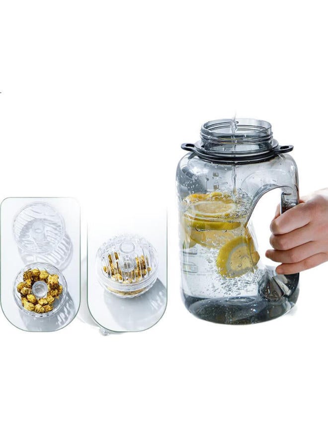 Fga Fuguang Large Capacity Fitness Plastic Water Bottle, Tritan Straw Sports Outdoor Student Wide-Body Water Jug - Image 1