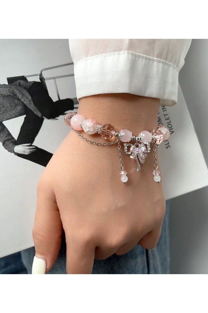 Goolsky Bowknot Crystal Bracelet for Women – Cute Girly Hand Chain | Sweet Gift for Girls & BFF  - Image 2