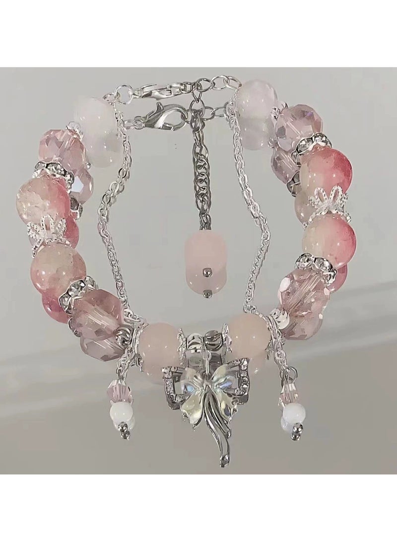 Goolsky سوار كريستال بتصميم ربطة للبنات – سلسلة يد أنيقة وجميلة، هدية رائعة للبنات وصديقاتهن - Image 2