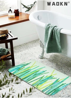 WAOKN Plant pattern printed flannel floor mat, modern minimalist INS style carpet, designed specifically for households, living rooms, bedrooms, and bathrooms (50cm * 80cm)  - Image 1