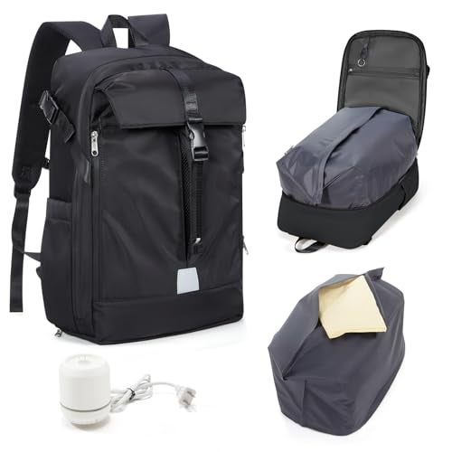SEAFEW Vacuum Backpack Travel with Separate Seal Compression Bag Pump Waterproof Carry on Suitcase Luggage Flight Approved for Men Women Laptop Daypack for Work Trip Gym Black - Image 1