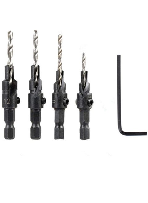 SYOSI Wood Countersink Drill Bit Set Boring Counterbore Chamfer Bore Hole Cutter HSS Countersink Drill Bit Quick Change Hex Shank Screw Chamfer Counter for Woodworking