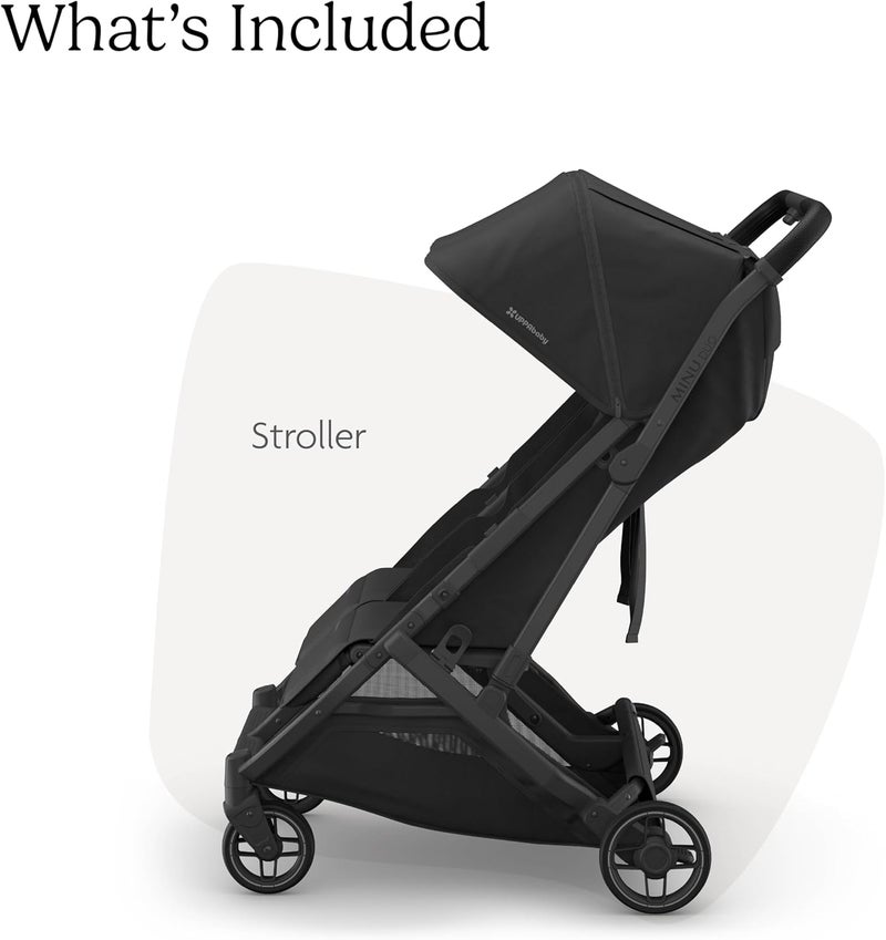 UPPAbaby Minu Duo Side-by-Side Double Stroller - Lightweight + Compact Design for Travel - Easy Fold - from Birth to Toddler - Independent Recline - Jake (Charcoal/Carbon Frame/Black Leather) - Image 2